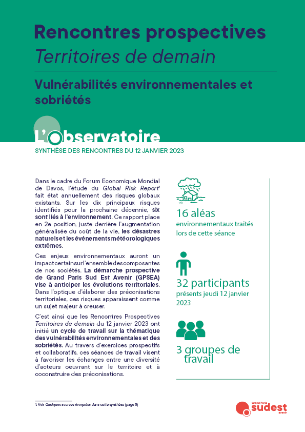 Rencontres Prospectives : Vulnérabilités environnementales du territoire 1/3