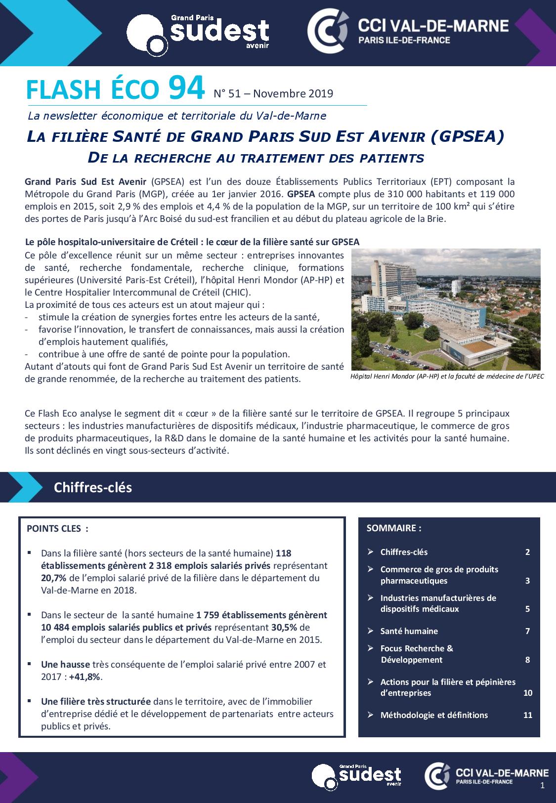 Flash éco 94 : la filière santé de GPSEA