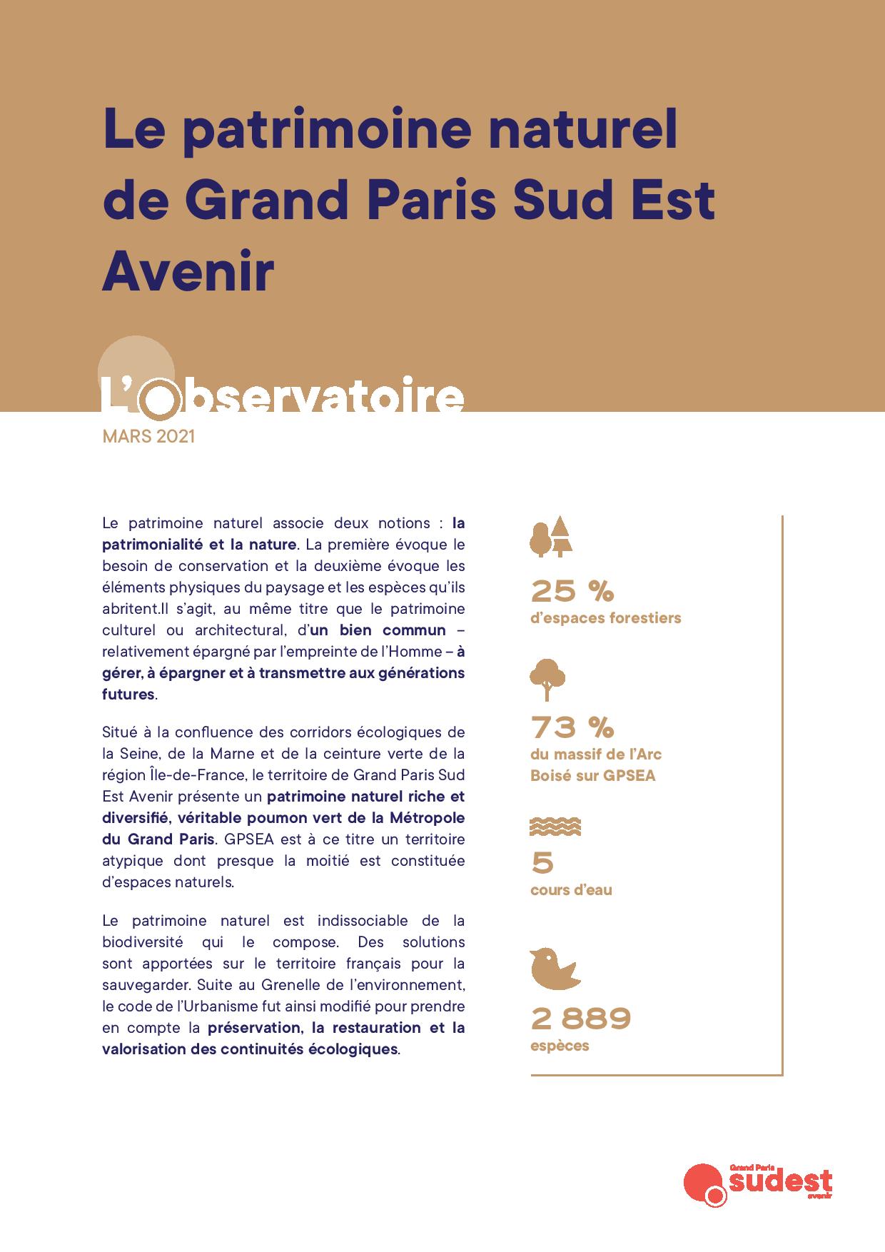 Le patrimoine naturel de GPSEA