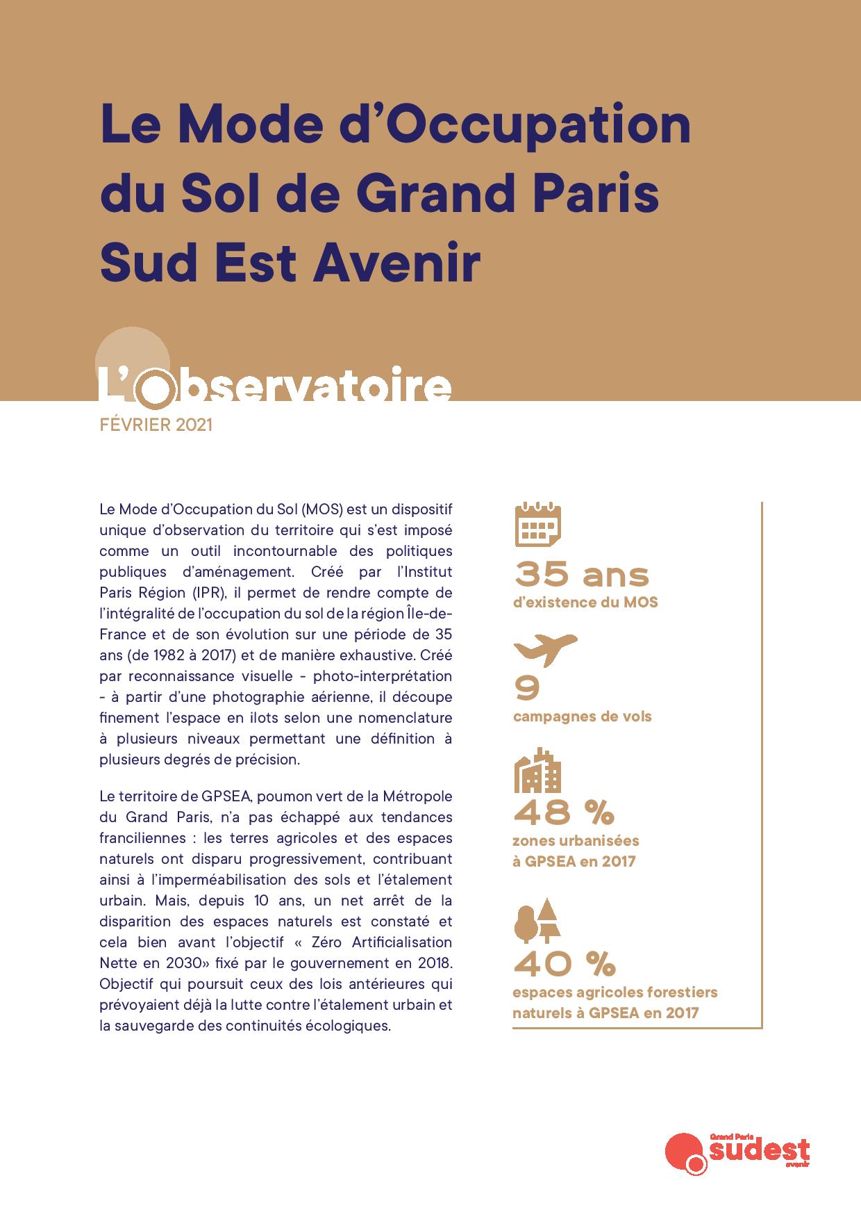 Le mode d’occupation des sols de GPSEA