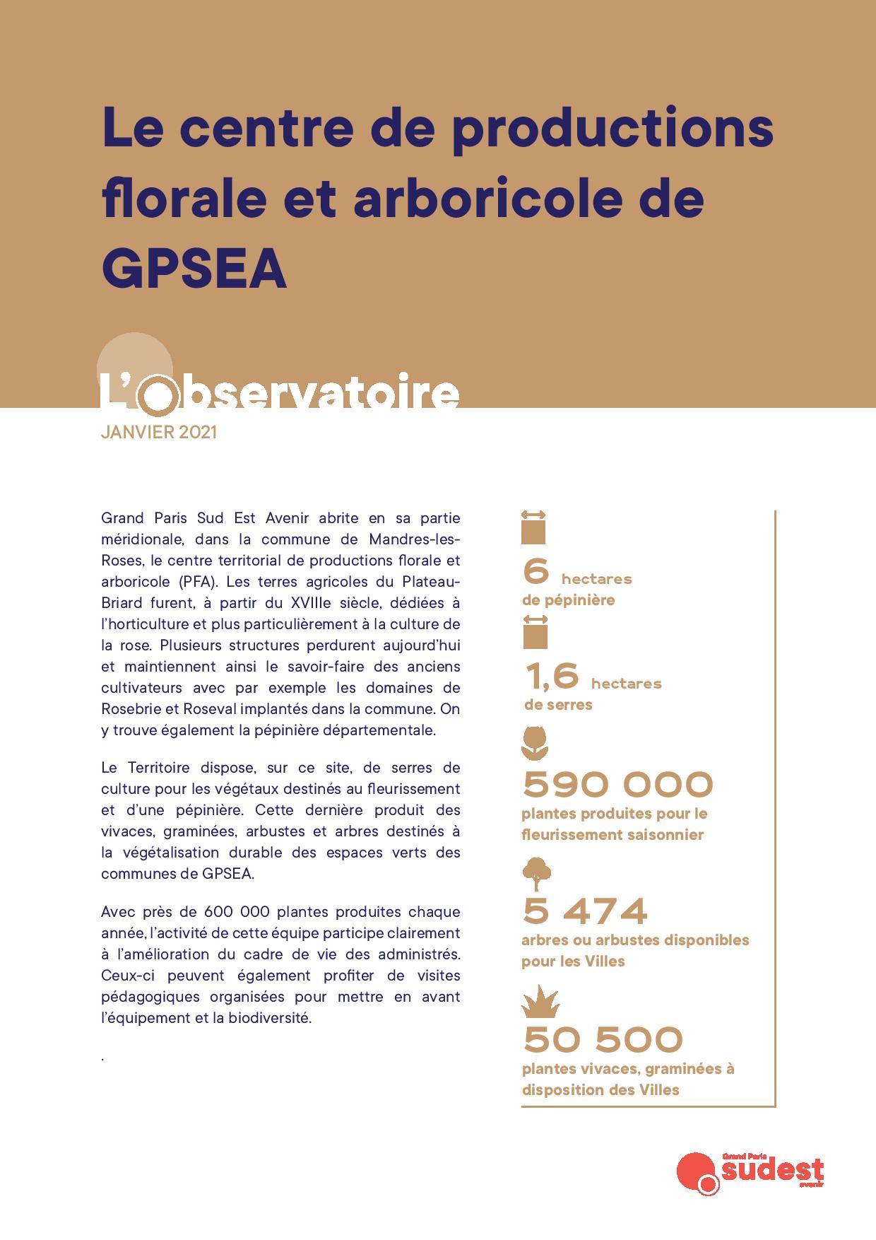 Le centre de production florale et arboricole