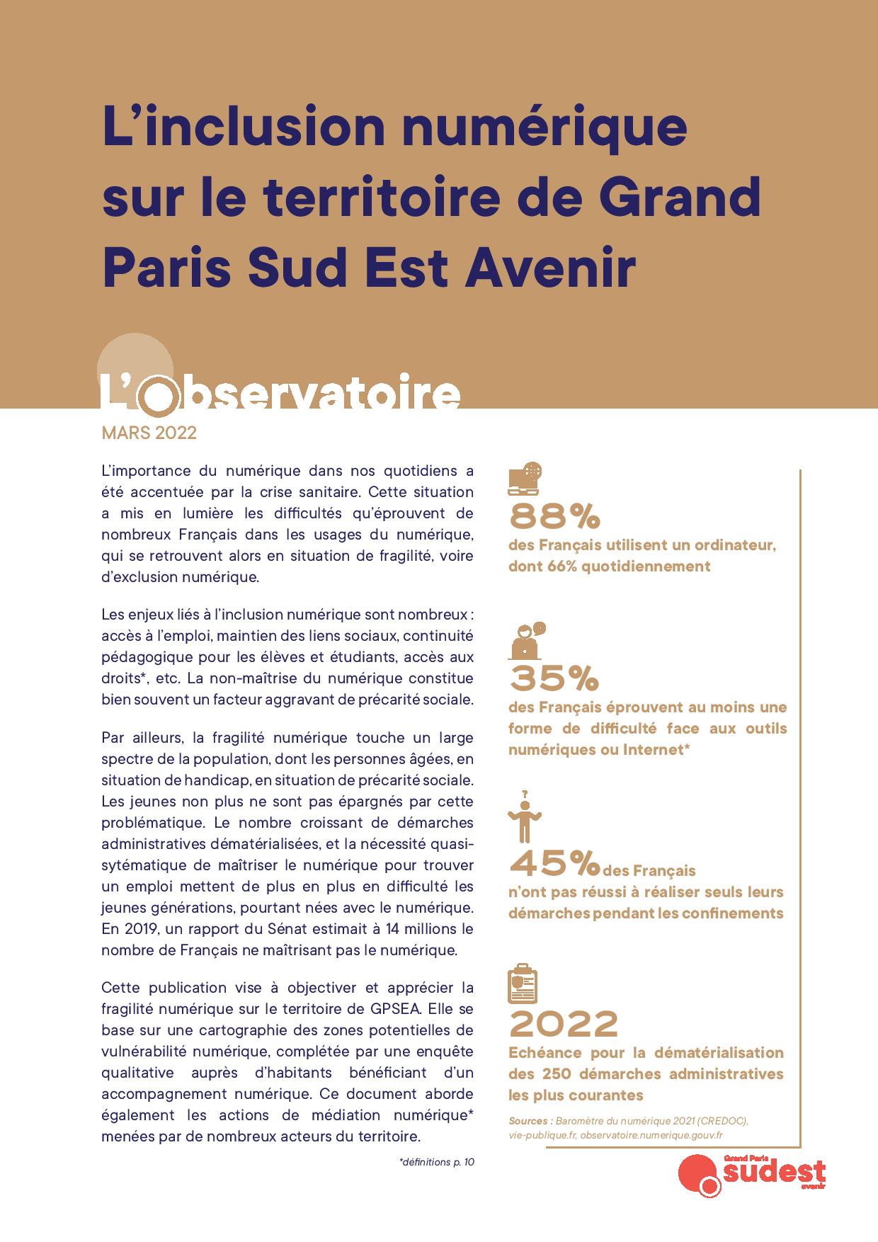 L’inclusion numérique sur le territoire de GPSEA