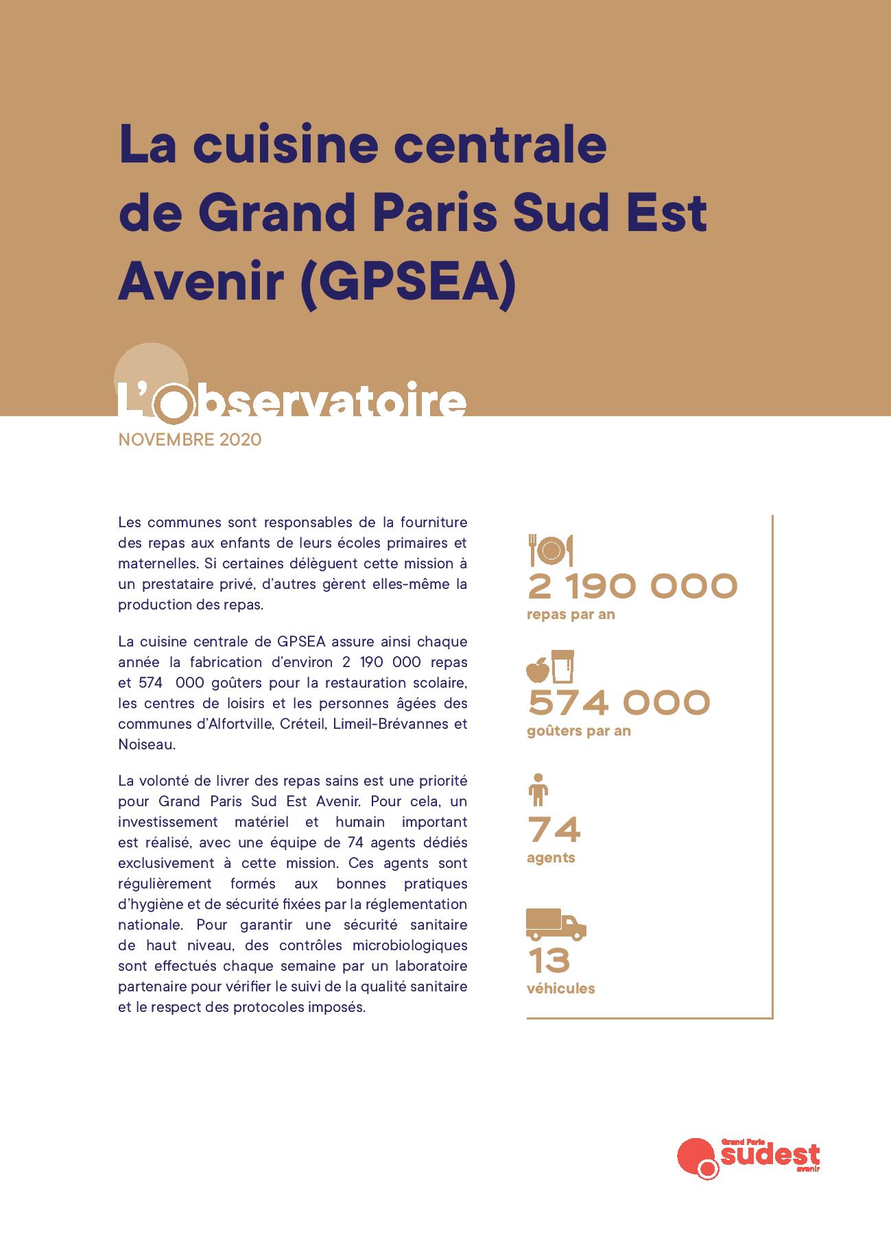 La cuisine centrale de GPSEA