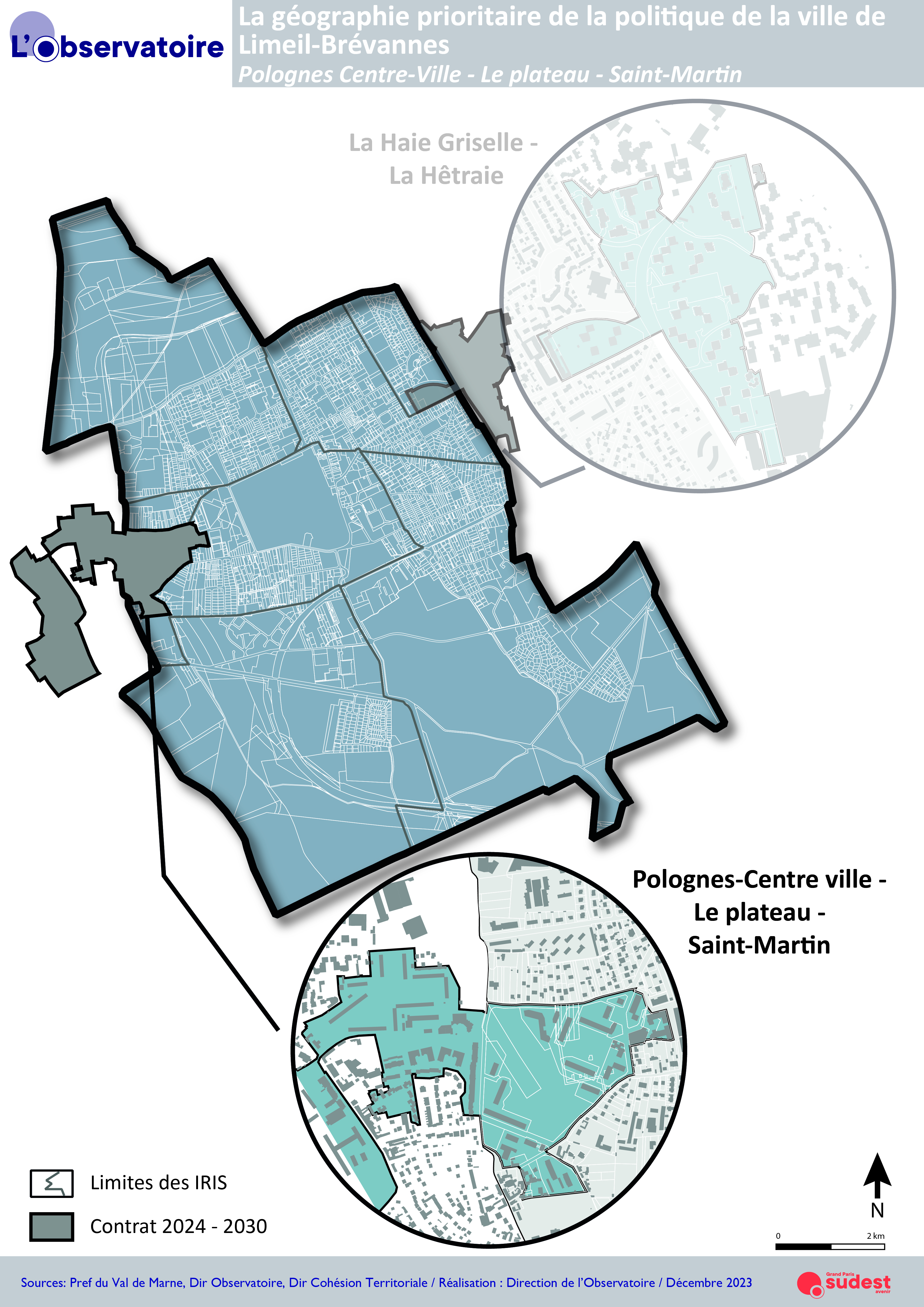 La carte du quartier “Saint-Martin” sur la commune de Limeil-Brévannes