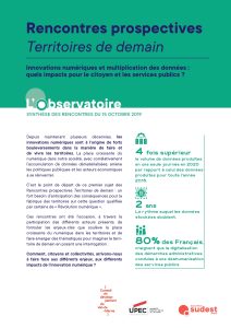Rencontres prospectives Territoires de demain du 15 octobre 2019 : le numérique et ses impacts.