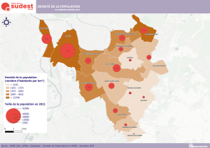 La carte de la densité de population